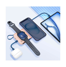 3mk Chargeur de Secours MagSafe 10000 mAh avec Câble Lightning et USB C Rose