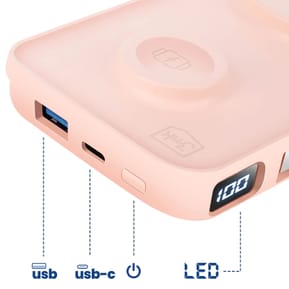 3mk Chargeur de Secours MagSafe 10000 mAh avec Câble Lightning et USB C Rose — image 5