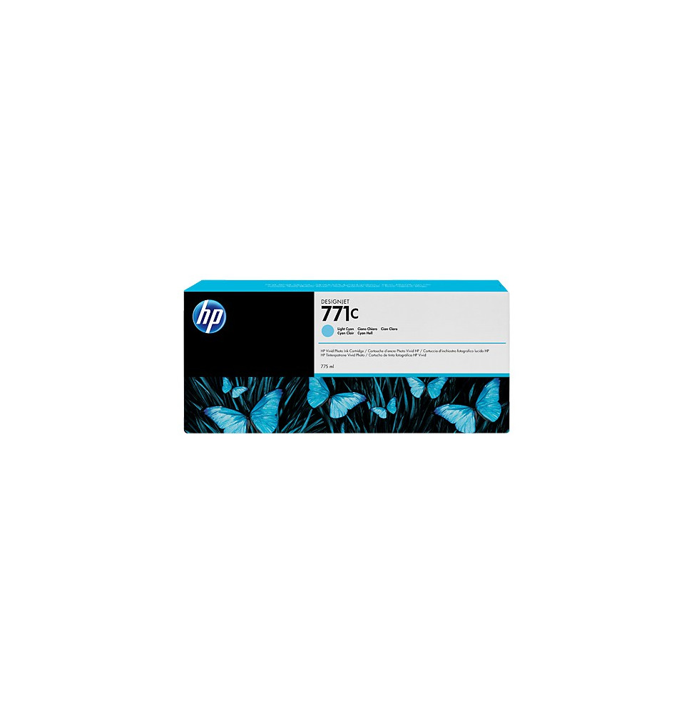 Cartouche d'encre cyan clair HP 771C Designjet - 775 ml (B6Y12A)