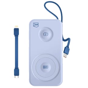 3mk Chargeur de Secours MagSafe 10000 mAh avec Câble Lightning et USB C Bleu — image 2