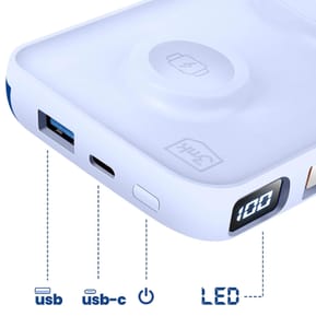 3mk Chargeur de Secours MagSafe 10000 mAh avec Câble Lightning et USB C Bleu — image 5