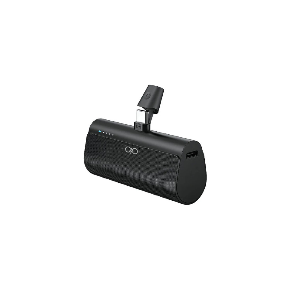 Force Power Powerbank 5000 mAh PD 20W avec Connecteur USB-C Intégré et Indicateurs LED Noir