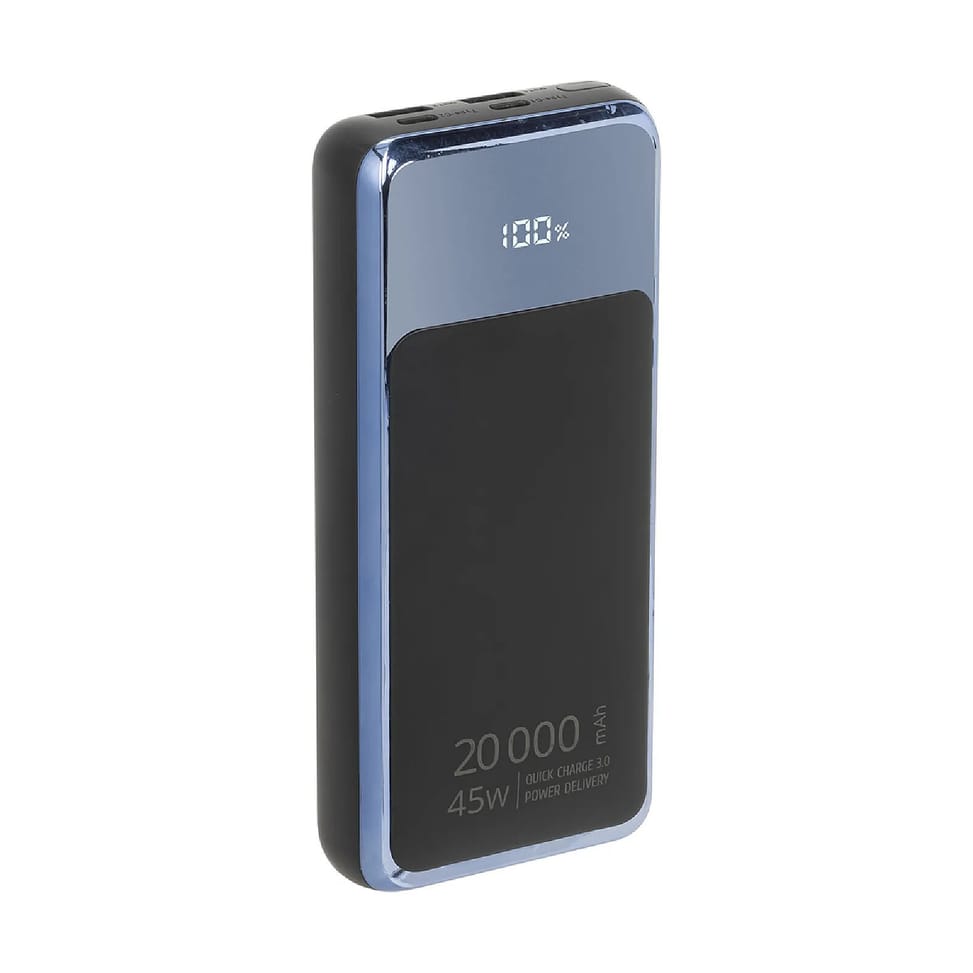 Rivacase Powerbank 20000mAh 2 USB-A/USB-C/Laptop QC 3.0/PD 45W avec Affichage Numérique Noir — image 1