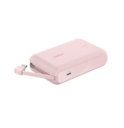 Belkin Batterie externe 10K 20W avec câble USB-C intégré (Rose)