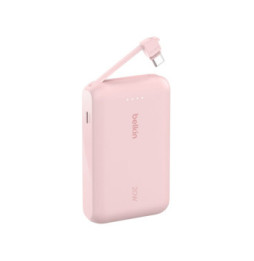 Belkin Batterie externe 10K 20W avec câble USB-C intégré (Rose)
