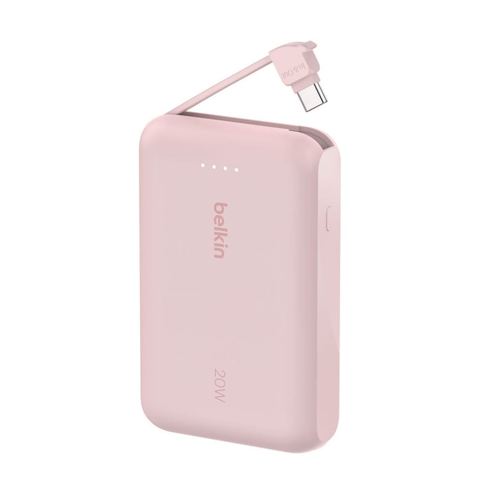 Belkin Batterie externe 10K 20W avec câble USB-C intégré (Rose) — image 3