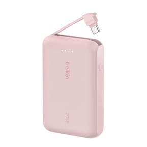 Belkin Batterie externe 10K 20W avec câble USB-C intégré (Rose) — image 3