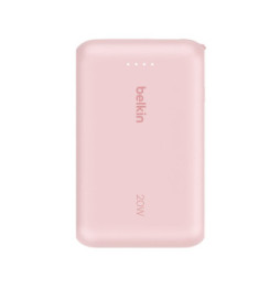 Belkin Batterie externe 10K 20W avec câble USB-C intégré (Rose)