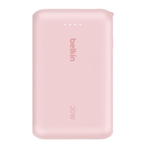 Belkin Batterie externe 10K 20W avec câble USB-C intégré (Rose)
