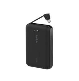 Belkin Batterie externe 10K 20W avec câble USB-C intégré (Noir)