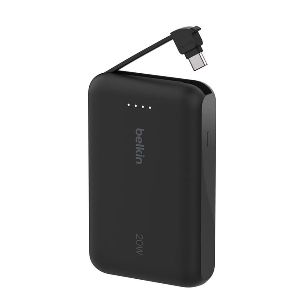 Belkin Batterie externe 10K 20W avec câble USB-C intégré (Noir) — image 3