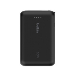 Belkin Batterie externe 10K 20W avec câble USB-C intégré (Noir)