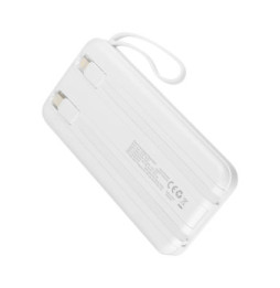 LinQ Batterie de Secours 10000 mAh avec Câbles Lightning et USB type C Blanc