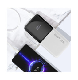 LinQ Batterie de Secours 10000 mAh avec Câbles Lightning et USB type C Blanc