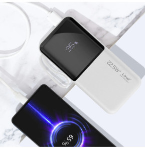 LinQ Batterie de Secours 10000 mAh avec Câbles Lightning et USB type C Blanc