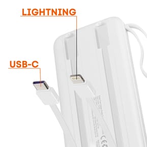 LinQ Batterie de Secours 10000 mAh avec Câbles Lightning et USB type C Blanc — image 5