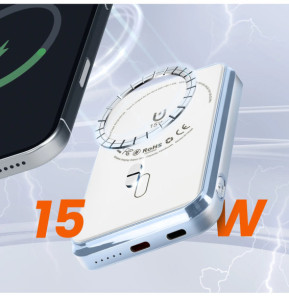 LinQ Batterie de Secours MagSafe 5000 mAh 15W Compact Blanc
