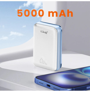 LinQ Batterie de Secours MagSafe 5000 mAh 15W Compact Blanc