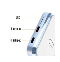 LinQ Batterie de Secours MagSafe 5000 mAh 15W Compact Blanc