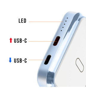 LinQ Batterie de Secours MagSafe 5000 mAh 15W Compact Blanc
