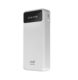 LinQ Batterie Secours 25800mAh Câble 4 en 1 Amovible et Sortie USB Compact Blanc