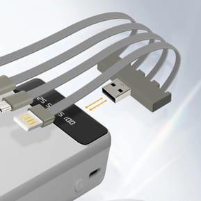 LinQ Batterie Secours 25800mAh Câble 4 en 1 Amovible et Sortie USB Compact Blanc — image 3
