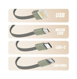 LinQ Batterie Secours 25800mAh Câble 4 en 1 Amovible et Sortie USB Compact Blanc