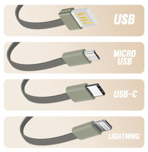 LinQ Batterie Secours 25800mAh Câble 4 en 1 Amovible et Sortie USB Compact Blanc