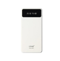 LinQ Batterie Secours 15000mAh Câble 4 en 1 Amovible et Sortie USB Compact blanc