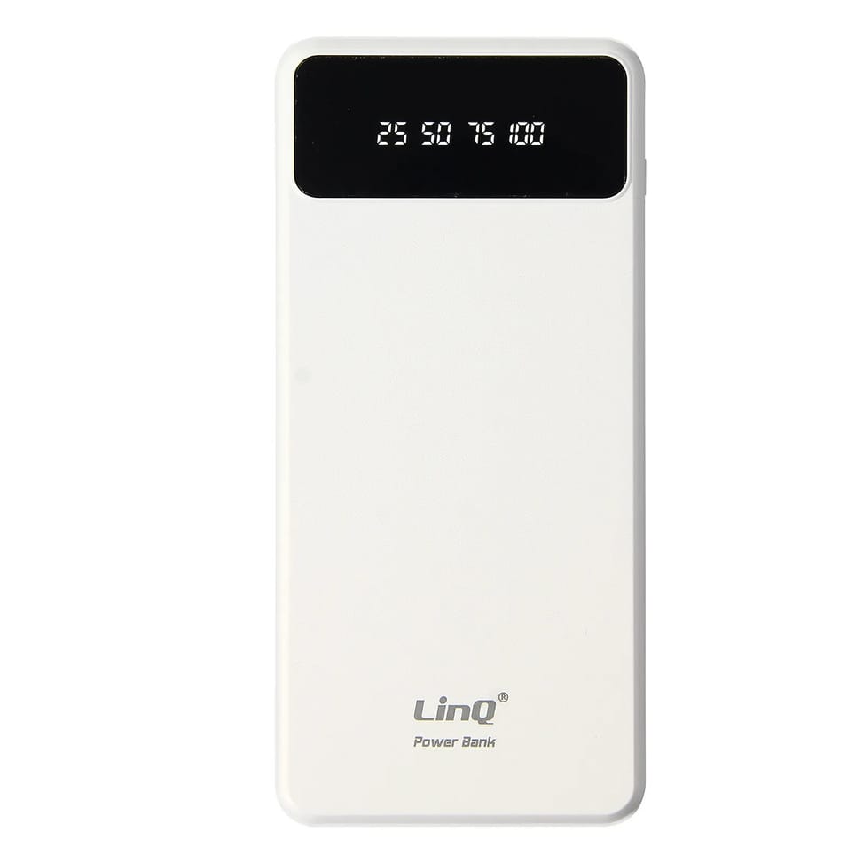 LinQ Batterie Secours 15000mAh Câble 4 en 1 Amovible et Sortie USB Compact blanc — image 2