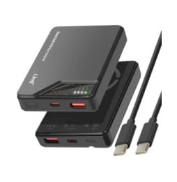 LinQ Batterie Externe iPhone MagSafe 15000mAh + USB-C 20W + USB 22.5W Noir