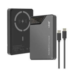 LinQ Batterie Externe iPhone MagSafe 15000mAh + USB-C 20W + USB 22.5W Noir