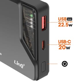LinQ Batterie Externe iPhone MagSafe 15000mAh + USB-C 20W + USB 22.5W Noir — image 4