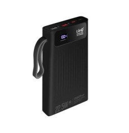 LinQ Batterie Secours 25800mAh Câble 4 en 1 Port USB 22.5W et USB C 20W noir