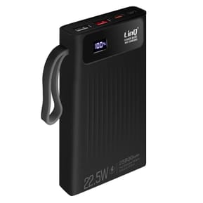 LinQ Batterie Secours 25800mAh Câble 4 en 1 Port USB 22.5W et USB C 20W noir — image 2