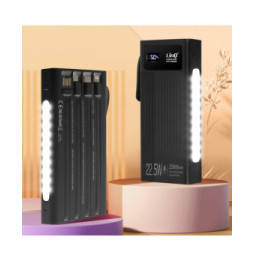 LinQ Batterie Secours 25800mAh Câble 4 en 1 Port USB 22.5W et USB C 20W noir