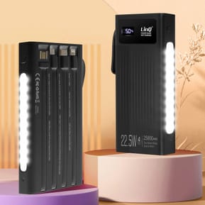 LinQ Batterie Secours 25800mAh Câble 4 en 1 Port USB 22.5W et USB C 20W noir — image 4