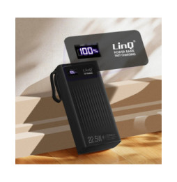 LinQ Batterie Secours 25800mAh Câble 4 en 1 Port USB 22.5W et USB C 20W noir