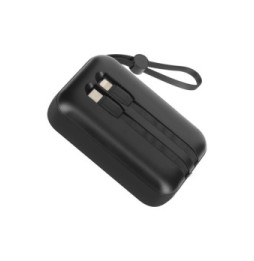 LinQ Batterie Externe 10000mAh + Câbles Lightning et USB C Compact Noir