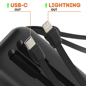 LinQ Batterie Externe 10000mAh + Câbles Lightning et USB C Compact Noir — image 5
