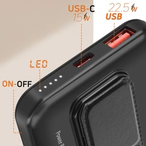 LinQ Batterie Externe iPhone MagSafe 10000mAh USB-C 15W + USB 22.5W Support Noir — image 4