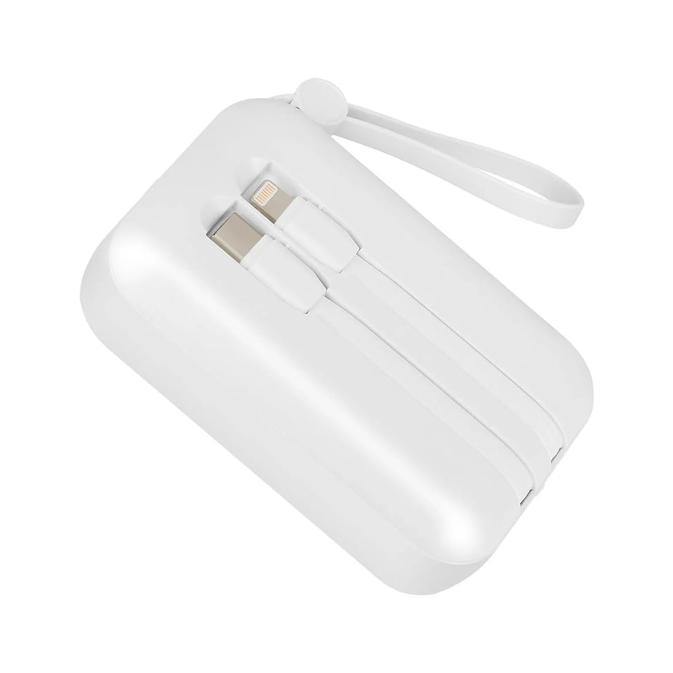 LinQ Batterie Externe 10000mAh + Câbles Lightning et USB C Compact Blanc — image 2
