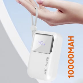 LinQ Batterie Externe 10000mAh + Câbles Lightning et USB C Compact Blanc — image 3