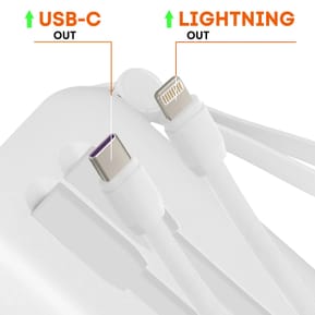 LinQ Batterie Externe 10000mAh + Câbles Lightning et USB C Compact Blanc — image 5
