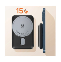 LinQ Batterie Externe iPhone MagSafe 5000mAh avec USB-C 20W Support Vidéo Noir
