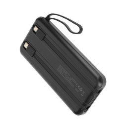 LinQ Batterie de Secours 10000 mAh avec Câbles Lightning et USB type C Noir