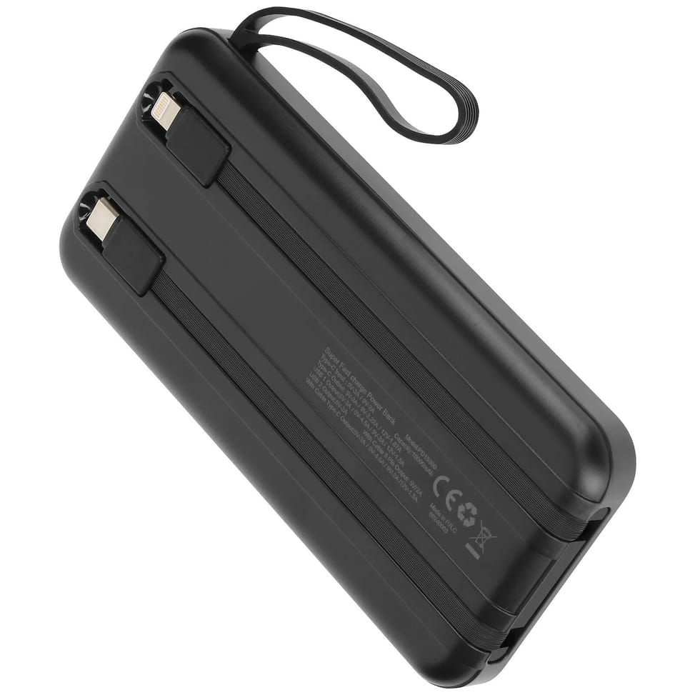LinQ Batterie de Secours 10000 mAh avec Câbles Lightning et USB type C Noir — image 2