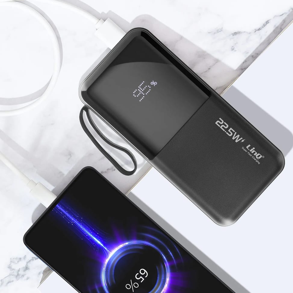 LinQ Batterie de Secours 10000 mAh avec Câbles Lightning et USB type C Noir — image 3