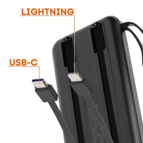 LinQ Batterie de Secours 10000 mAh avec Câbles Lightning et USB type C Noir — image 5