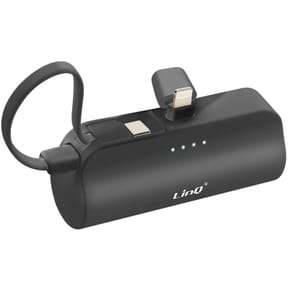 LinQ Batterie de Secours 6000mAh Double Connectivité USB C et Lightning Noir